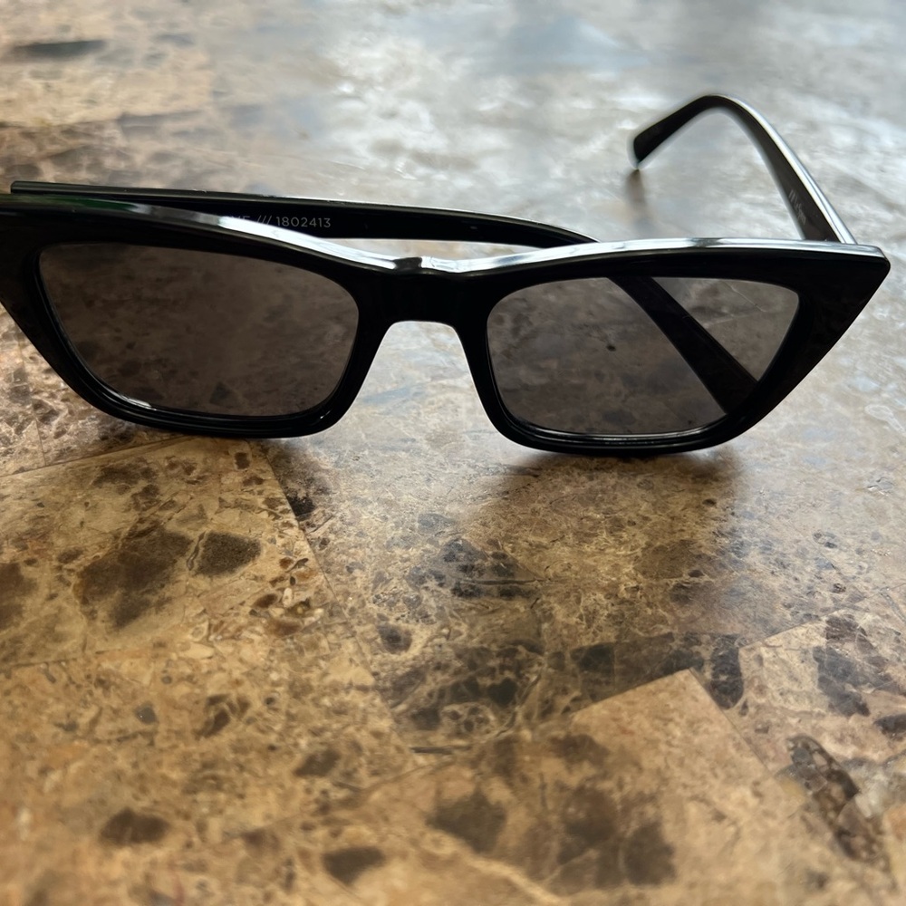 Le Specs Black Cat-Eye Sunglasses Feel love